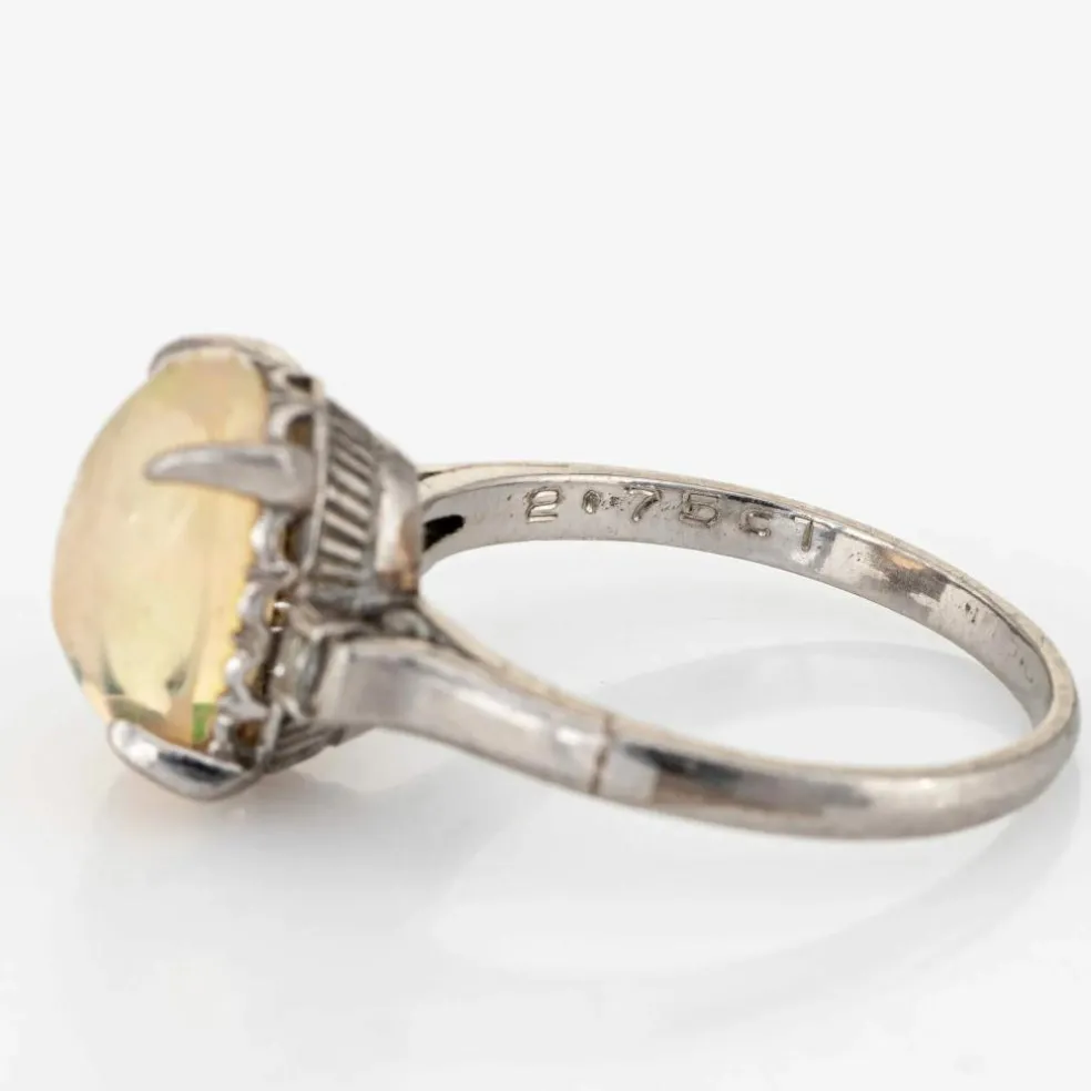 Bague diamant opale 2,75 ct platine