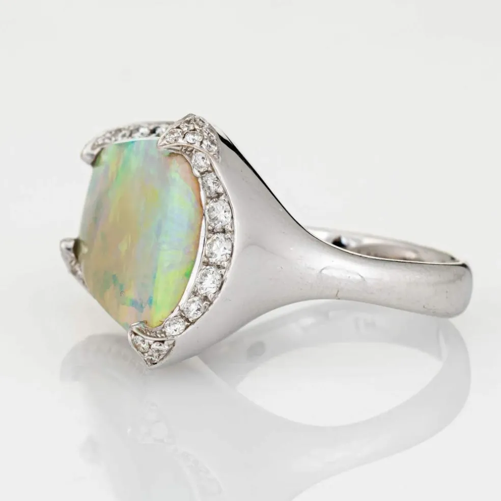 Bague diamant opale naturelle 10,64 ct