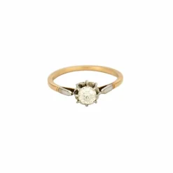 Bague diamant or 18 carats et platine taille 52.5