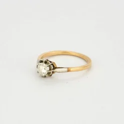 Bague diamant or 18 carats et platine taille 52.5
