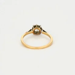 Bague diamant or 18 carats et platine taille 52.5