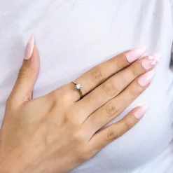 Bague diamant or 18 carats et platine taille 52.5