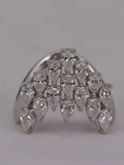 Bague diamant poires or blanc