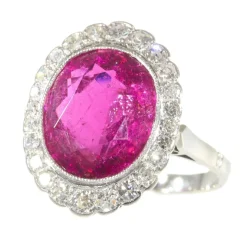 Bague diamant rubellite