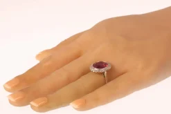 Bague diamant rubellite