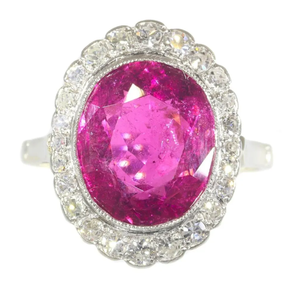Bague diamant rubellite