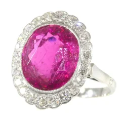 Bague diamant rubellite