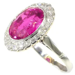 Bague diamant rubellite