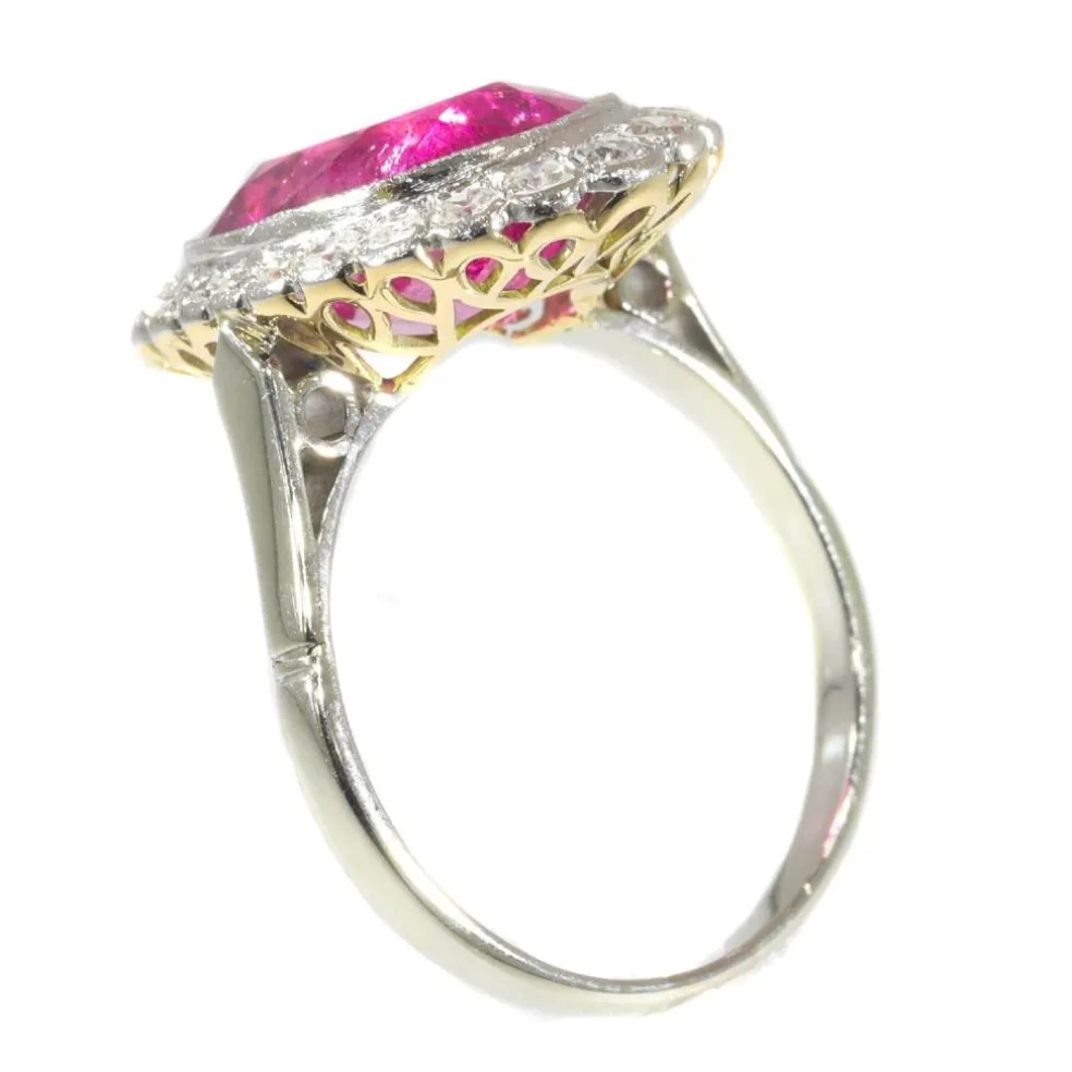 Bague diamant rubellite
