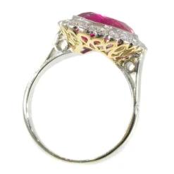 Bague diamant rubellite