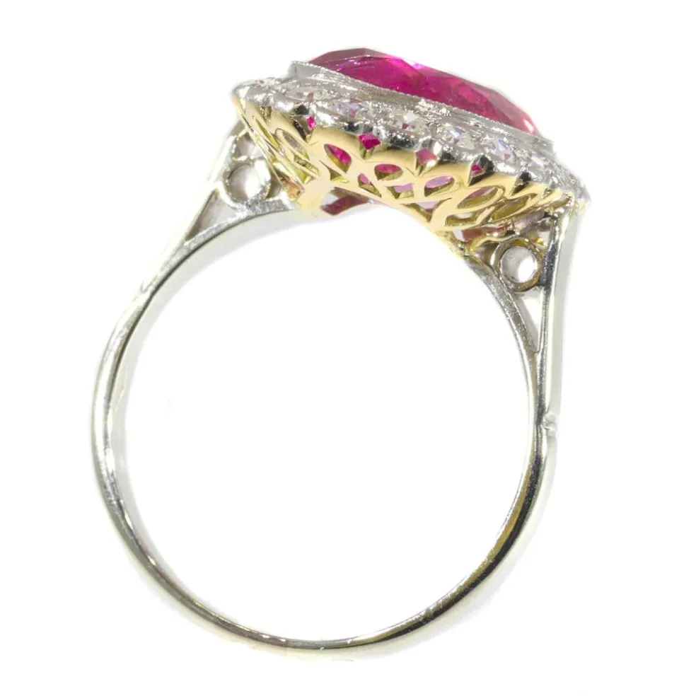 Bague diamant rubellite