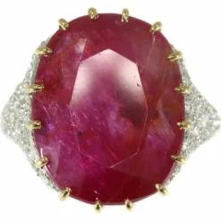 Bague diamant, rubis