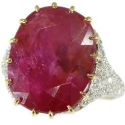 Bague diamant, rubis