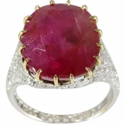 Bague diamant, rubis