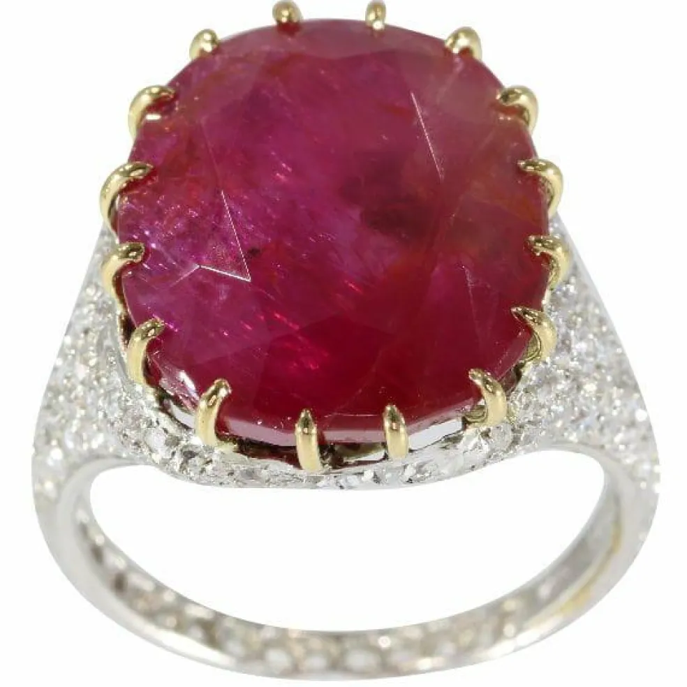 Bague diamant, rubis