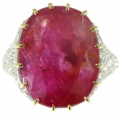 Bague diamant, rubis