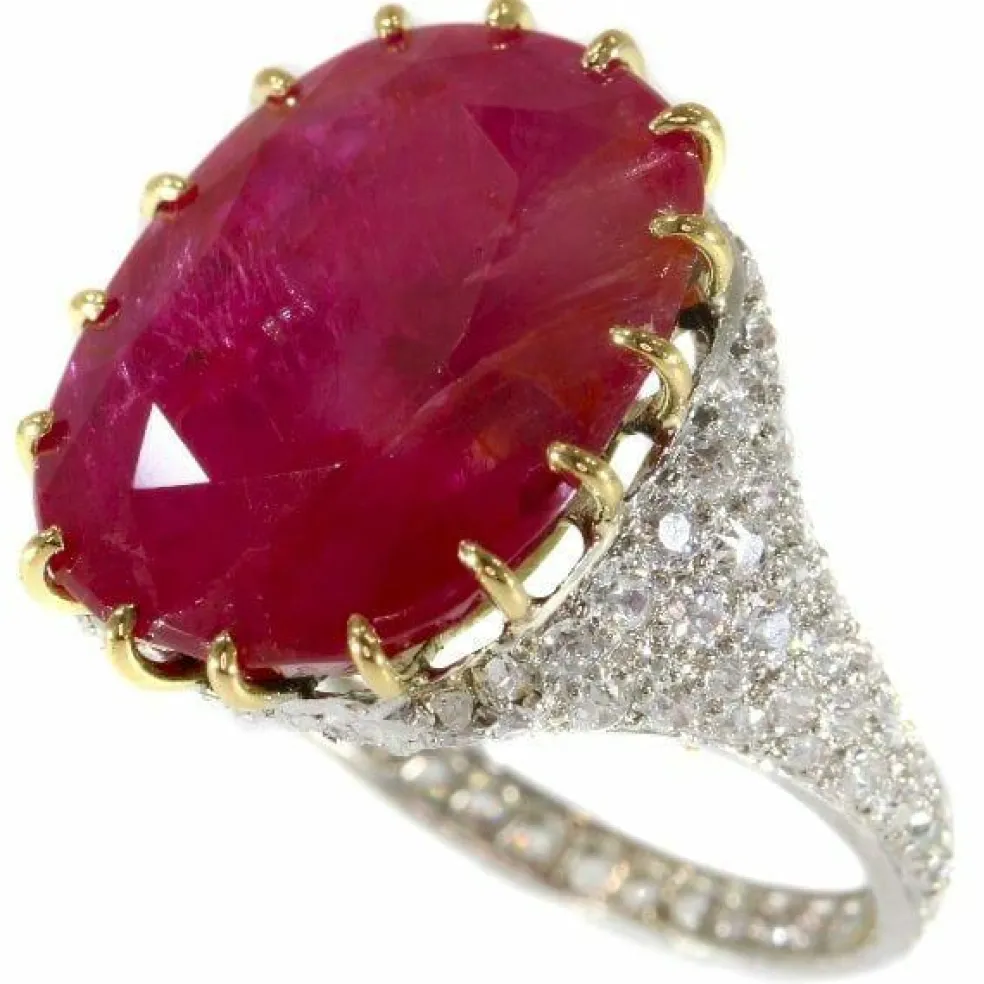 Bague diamant, rubis