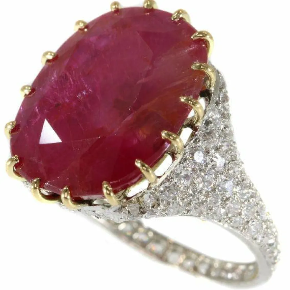 Bague diamant, rubis
