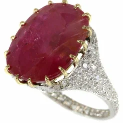 Bague diamant, rubis