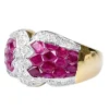Bague diamant rubis en or massif 18 carats