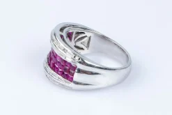 Bague diamant rubis en or blanc