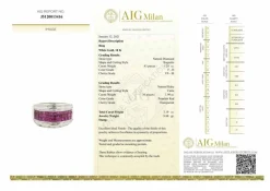 Bague diamant rubis en or blanc