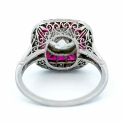 Bague Diamant, Rubis, Platine