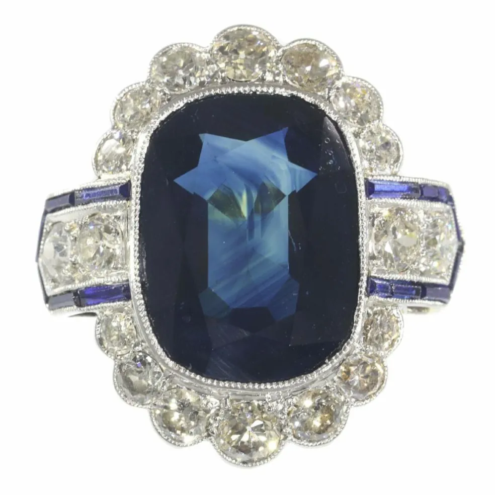 Bague diamant, saphir