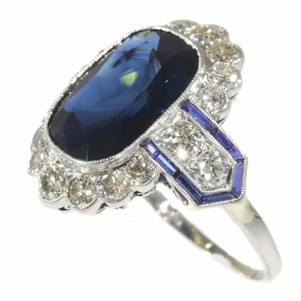 Bague diamant, saphir
