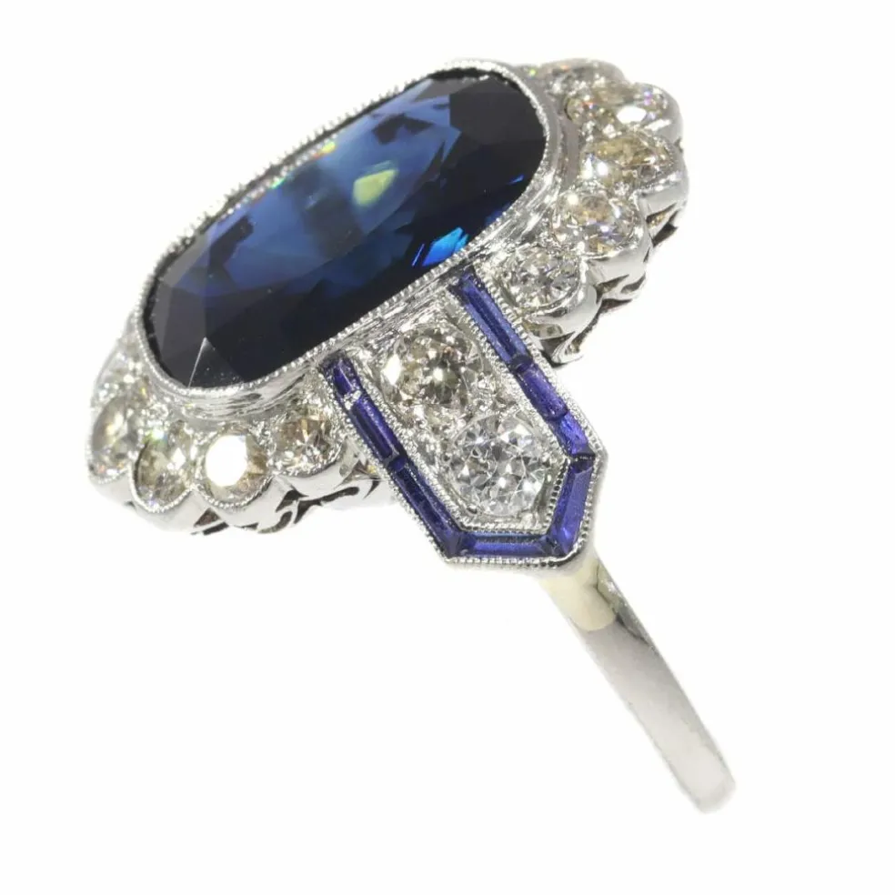 Bague diamant, saphir