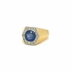 Bague Diamant Saphir certifié Art Déco