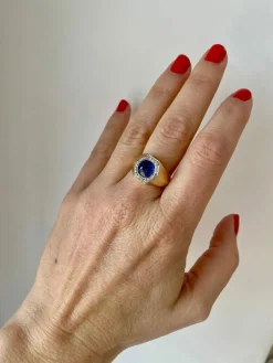 Bague Diamant Saphir certifié Art Déco