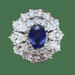 Bague diamant saphir or