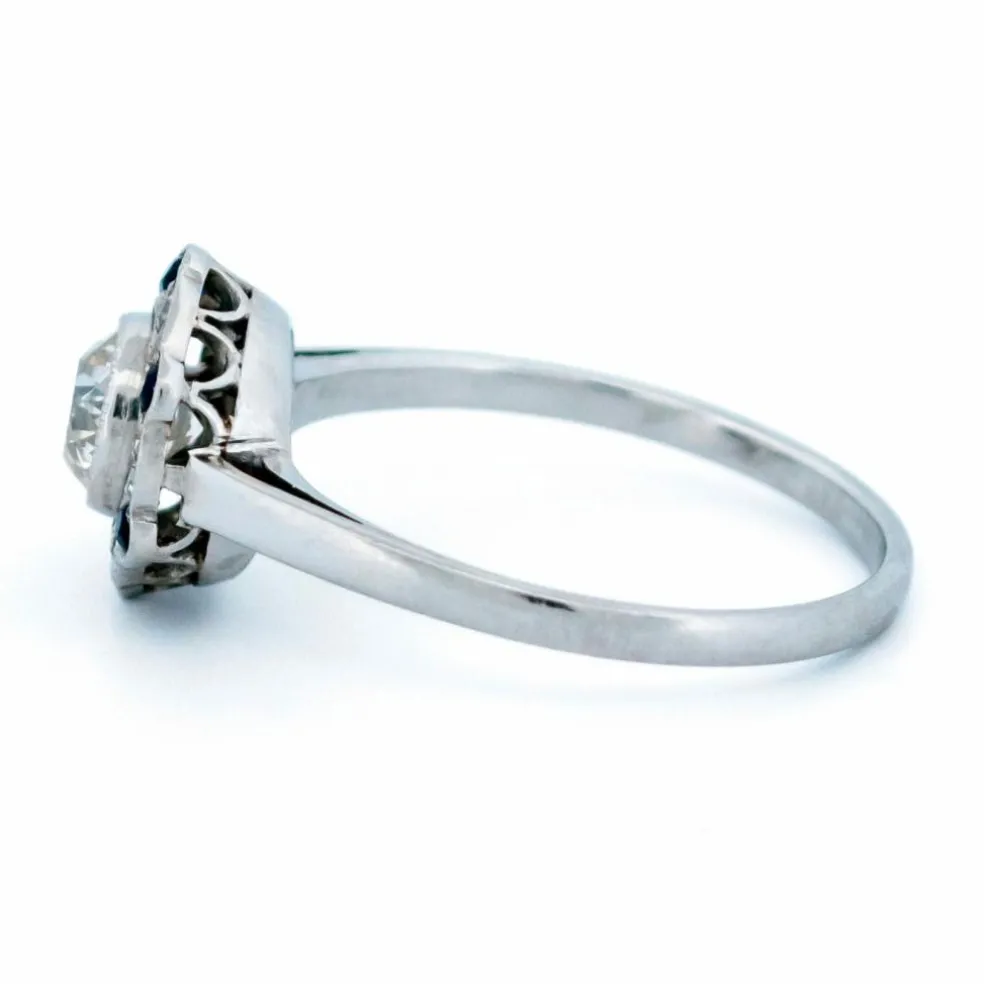 Bague Diamant, Saphir, Platine
