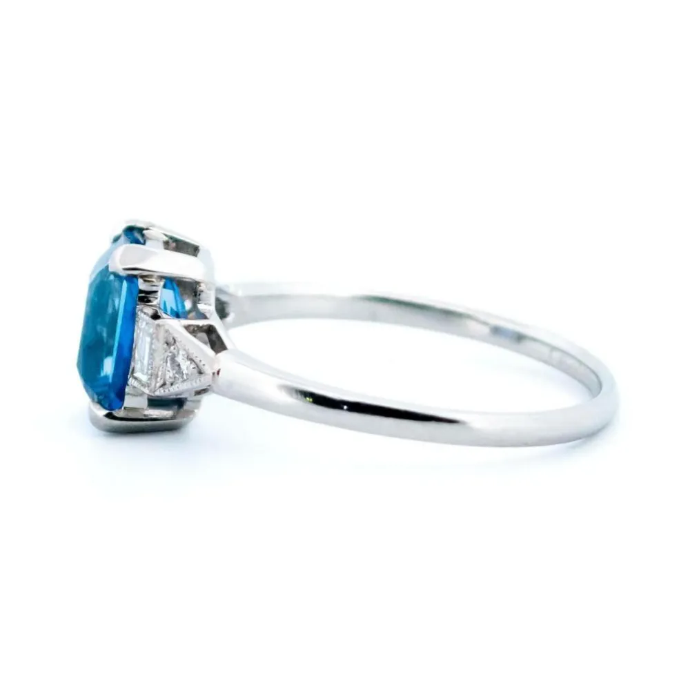Bague Diamant, Saphir, Platine
