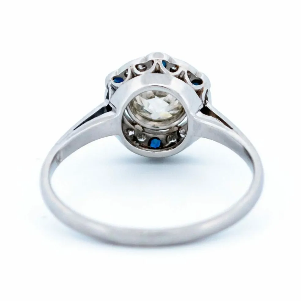 Bague Diamant, Saphir, Platine