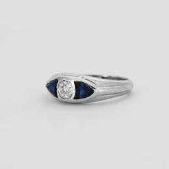 BAGUE DIAMANT SAPHIRS OR
