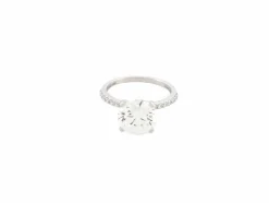 bague diamant solitaire 3.25 ct 52 en or blanc 18k certificat