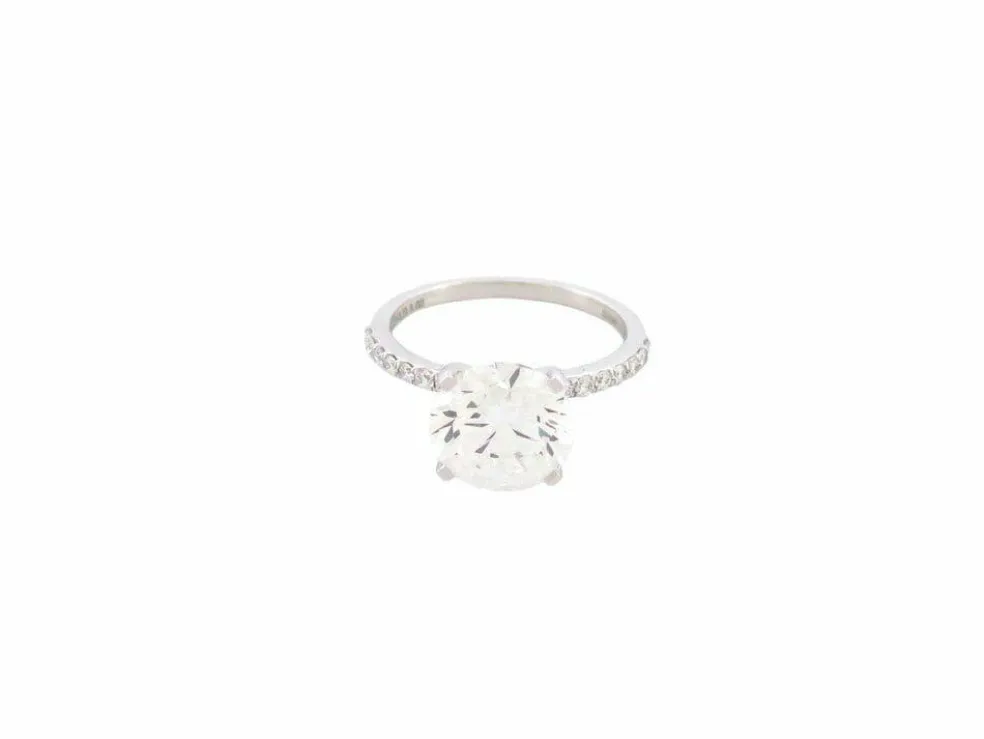 bague diamant solitaire 3.25 ct 52 en or blanc 18k certificat
