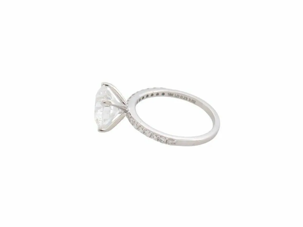 bague diamant solitaire 3.25 ct 52 en or blanc 18k certificat