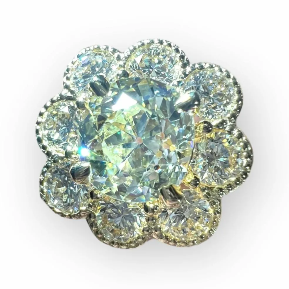 Bague diamant taille ancienne or jaune