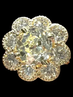 Bague diamant taille ancienne or jaune