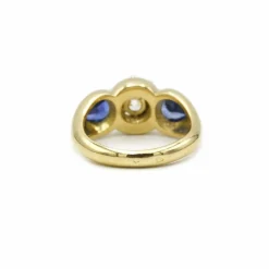 Bague Diamant taille ancienne 1ct Saphirs