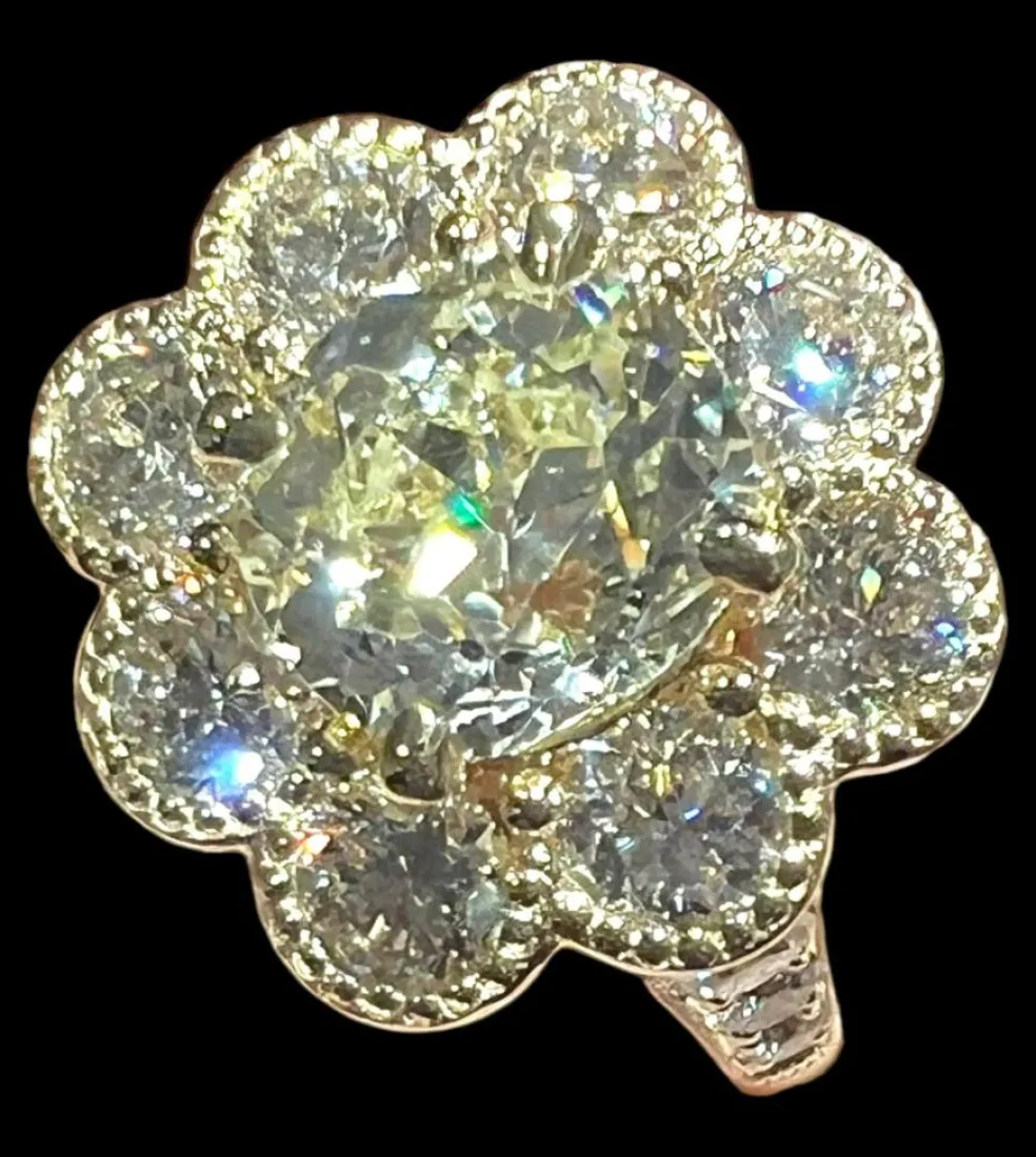 Bague diamant taille ancienne or jaune