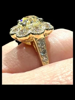 Bague diamant taille ancienne or jaune