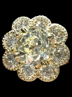 Bague diamant taille ancienne or jaune