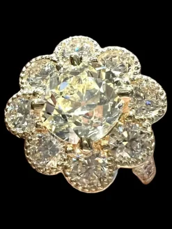 Bague diamant taille ancienne or jaune