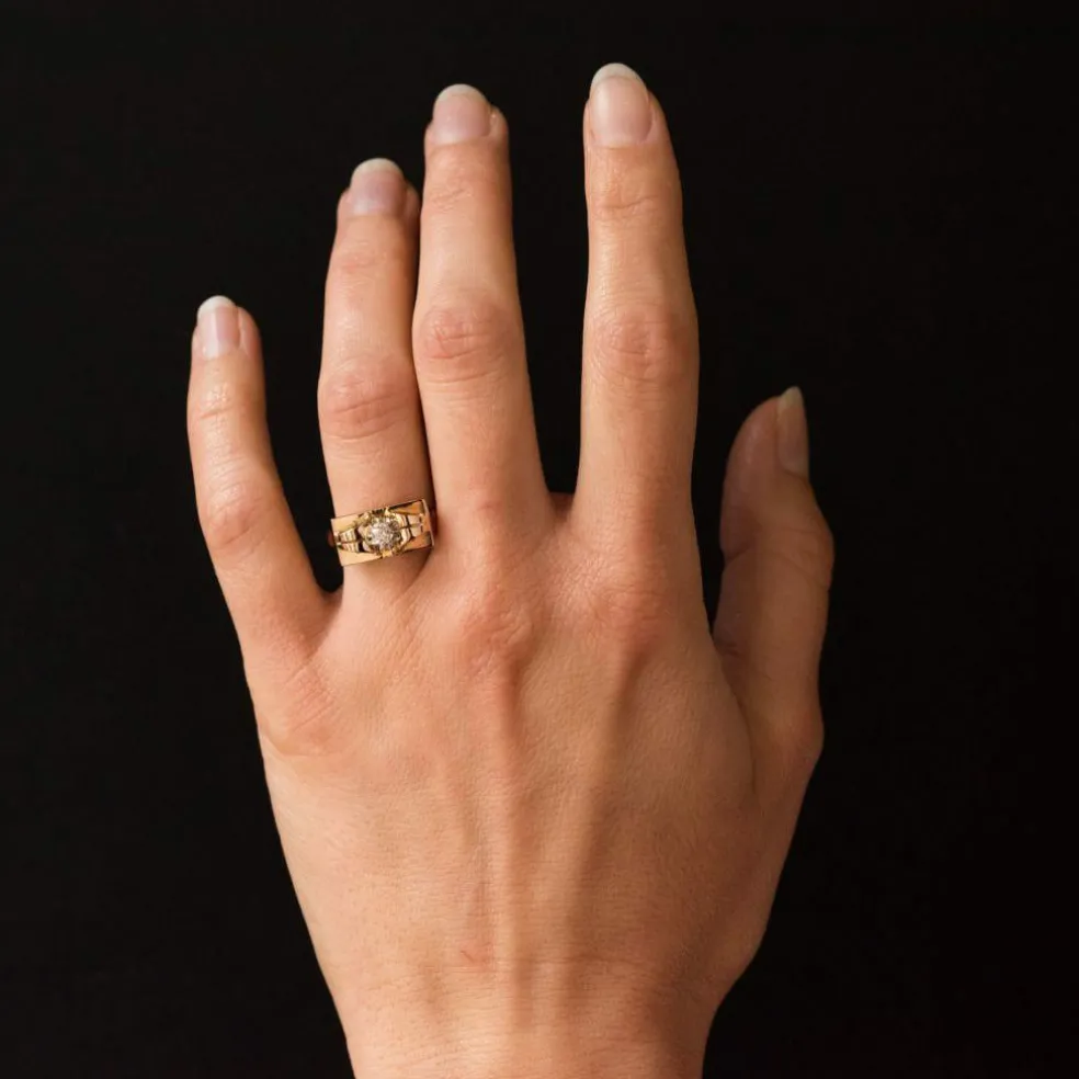Bague diamant tank