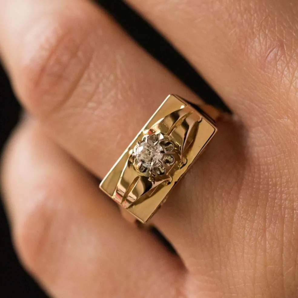 Bague diamant tank