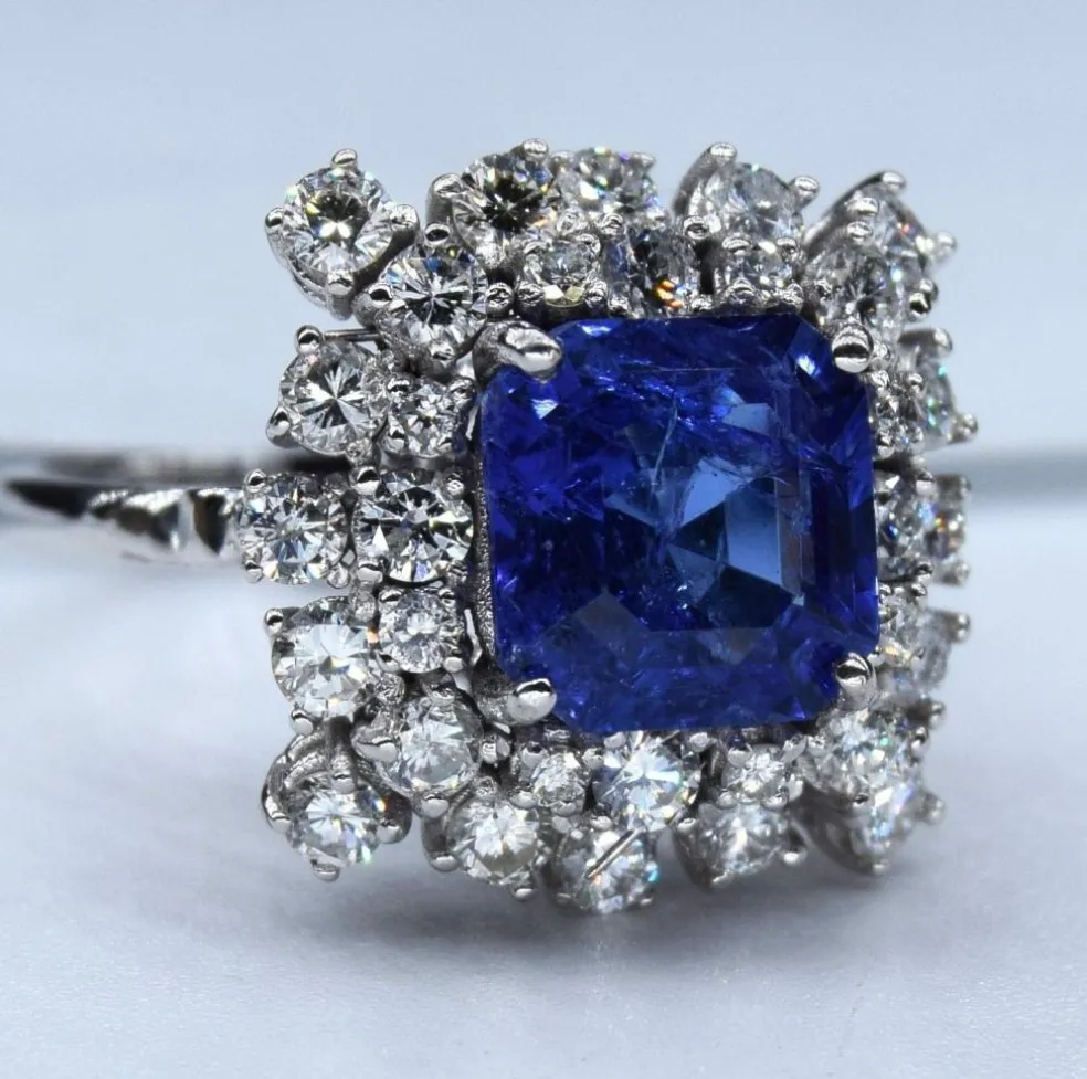 Bague diamant tanzanite